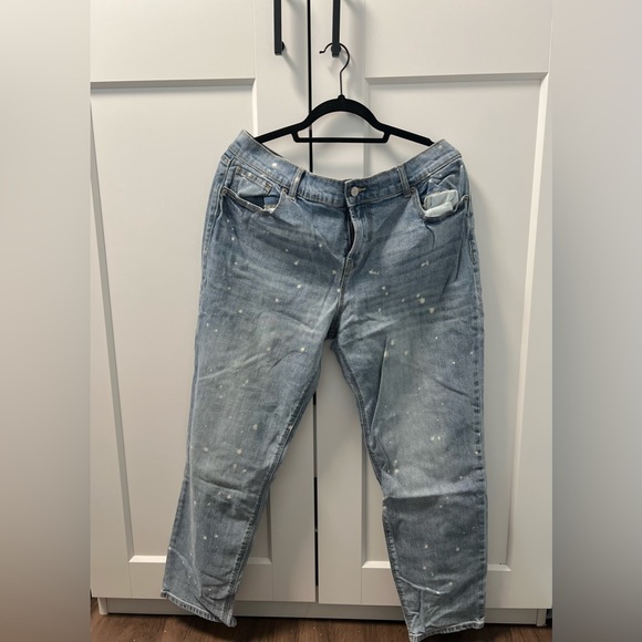 Boyfriend Women’s Jean, White paint dot Jean, Light blue Jean, women’s Jean - Picture 2 of 2